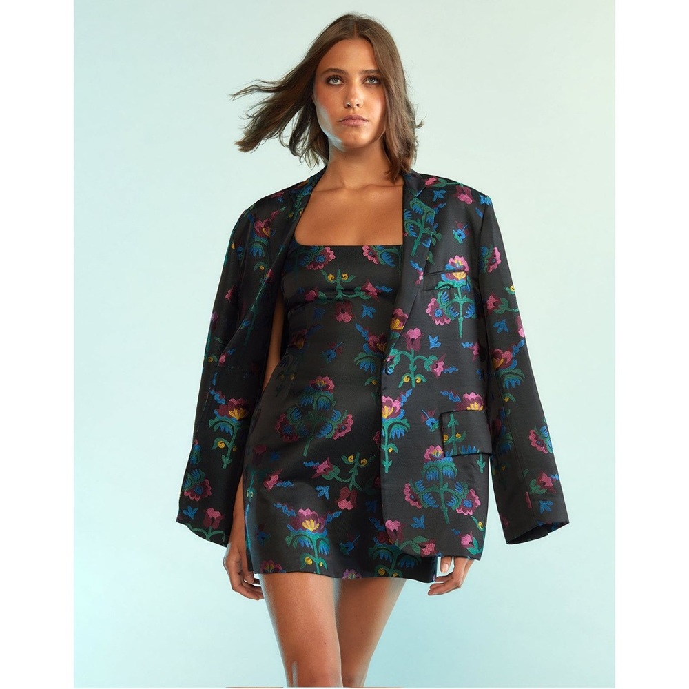NWT Cynthia Rowley Floral Jacquard Blazer Medium
